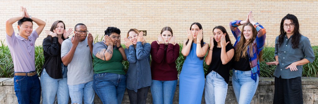 Moran lab members making fish faces